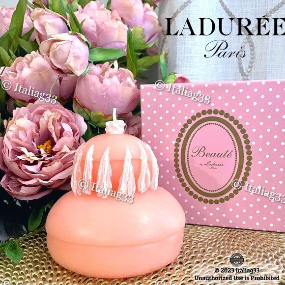 LADUREE Rose Scented Candle BOUGIE RELIGIEUSE The & Beaute Paris - Pink & White - Picture 14 of 14